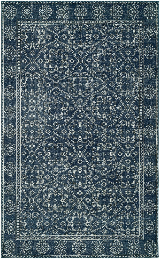 HRI canterbury rug rustic blue area rug hand-knotted handmade oriental area rug 