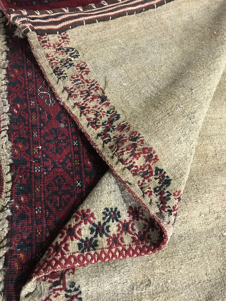 one of a kind vintage area rug antique turkmen saddle bag rug online affordable