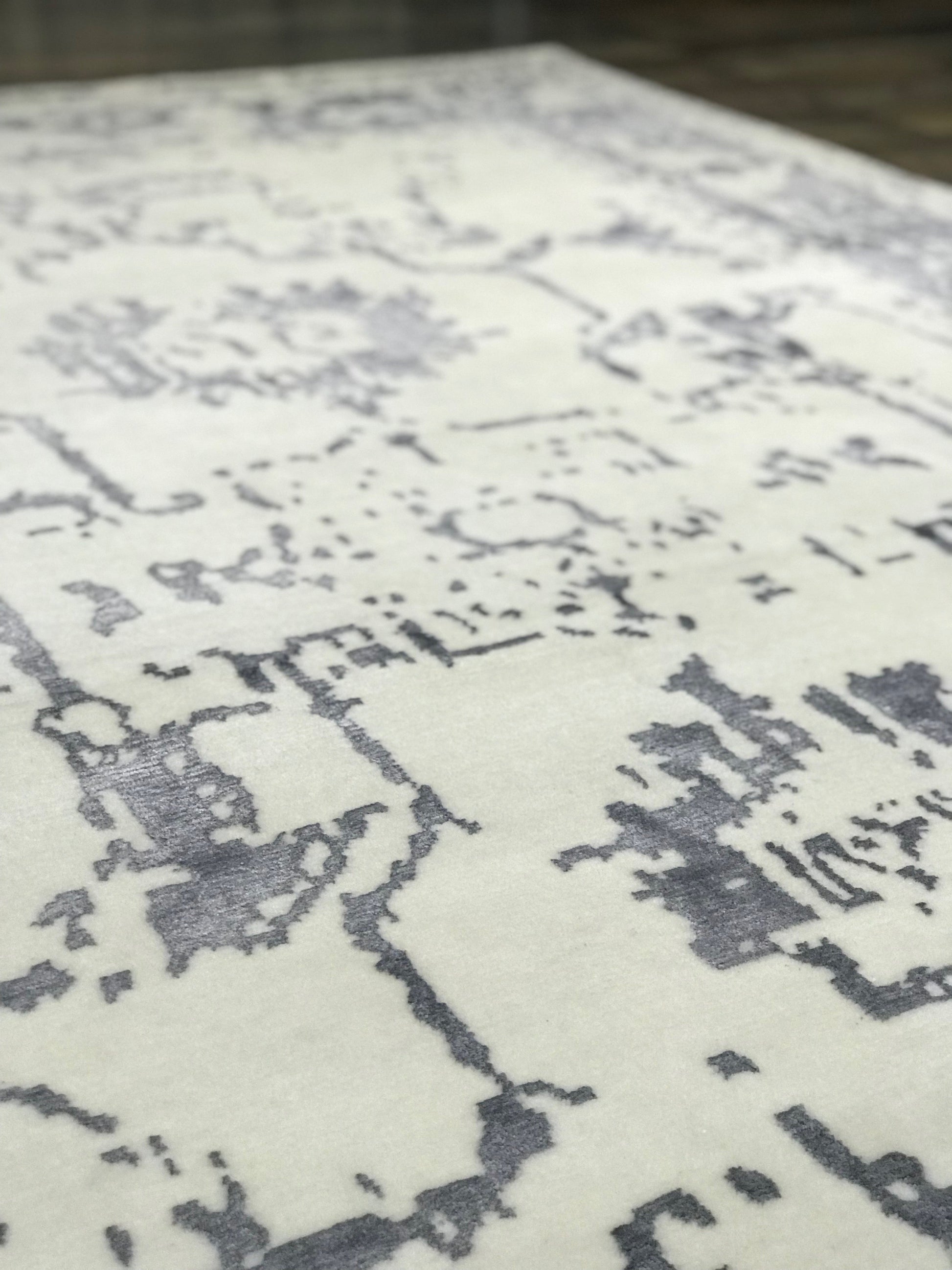 elegance collection charcoal and ivory area rug transitional arte restoration hardware refined carpets rugs