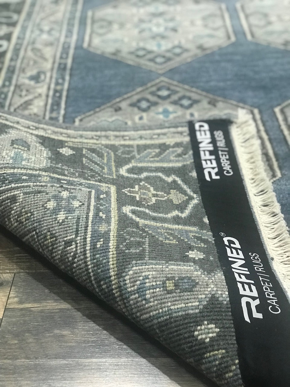 hand-knotted ustad area rug feizy blue and gray traditional area rug classique indigo