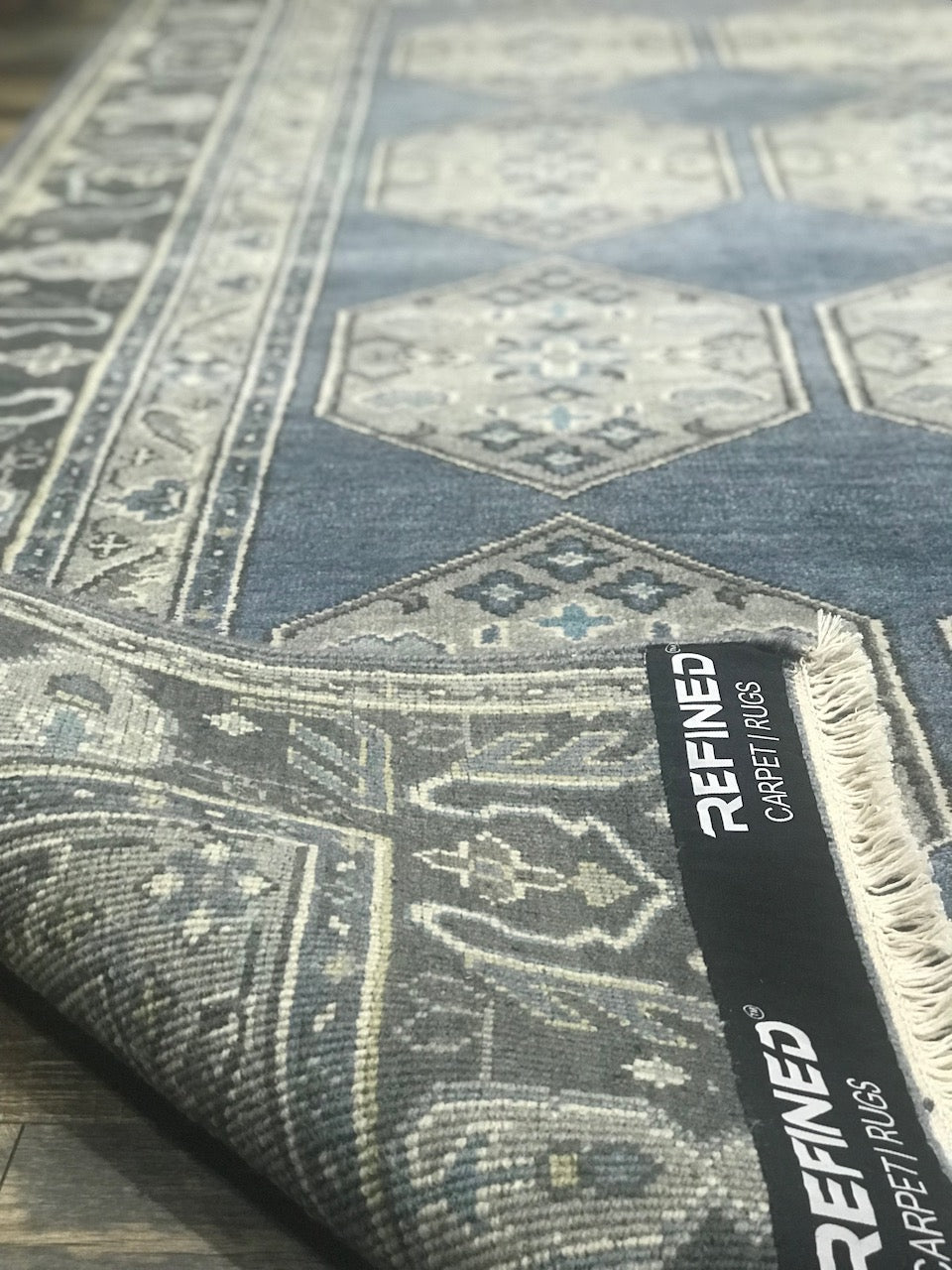 hand-knotted ustad area rug feizy blue and gray traditional area rug