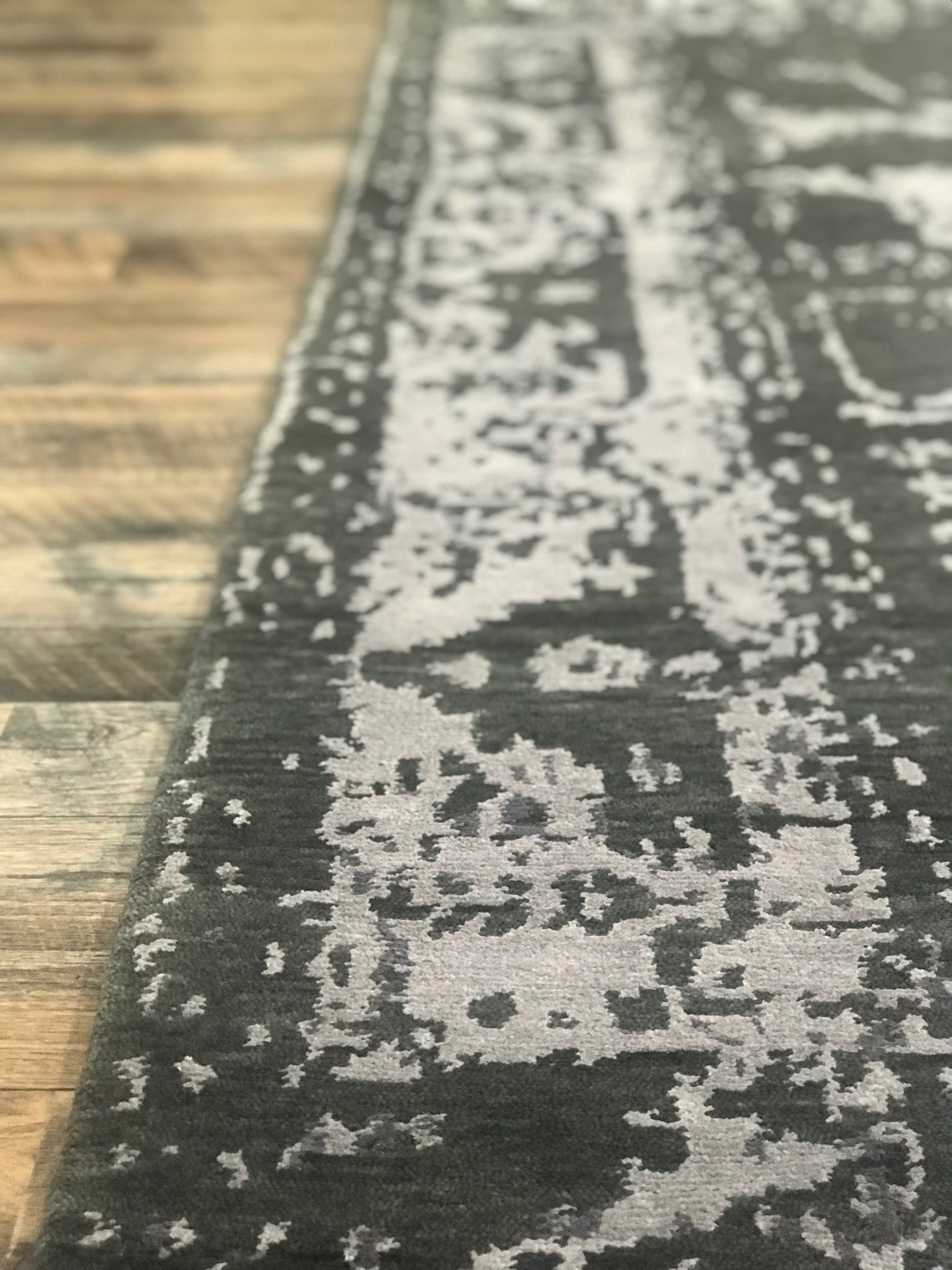 Elegance Collection (EL-2) Moss charcoal transitional area rug arte restoration hardware