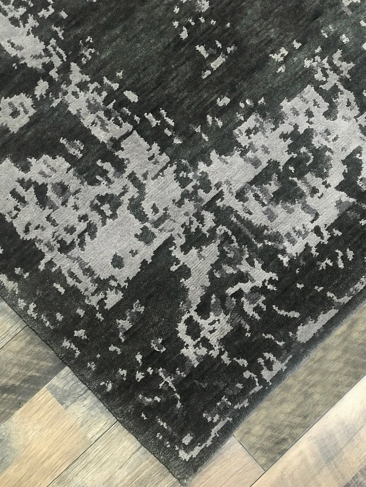 Elegance Collection (EL-2) Moss charcoal transitional area rug arte restoration hardware