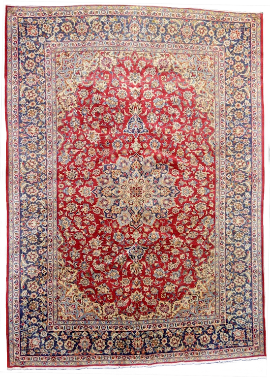 Hand-knotted Persian Kashan Rug (9'8" x 13'4") 100117